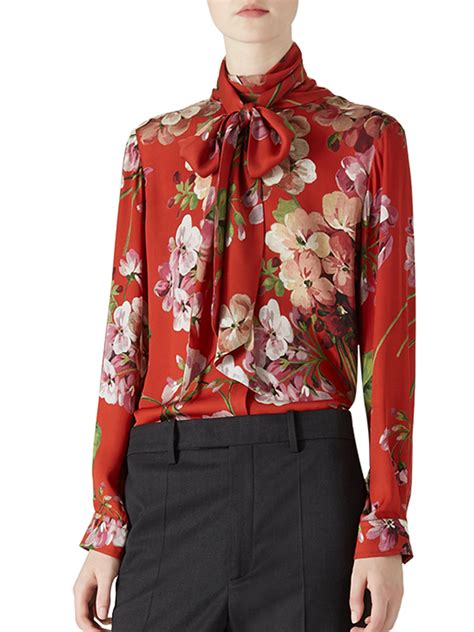 gucci blouse flower print|gucci official website.